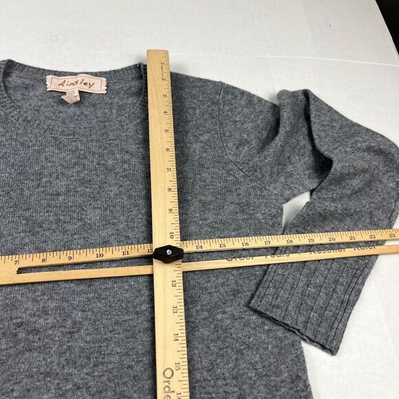 Ainsley Cashmere Sweater Gray Soft Warm Long Sleeve Crew Neck Pullover SMALL - Picture 7 of 10